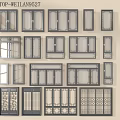 TOP WELLAN9527 Casement Windows Featuring Various Designs And Decorative Styles 3d model