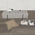Modern bed end stool 3d model