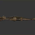 Game and Movie Character Fantasy Reptile With Sharp Spikes Brown Scales Open Mouth Crawling Posture