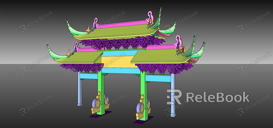 Chinese Style Archway Traditional Archway Performance Household Items model