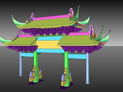 Chinese Style Archway Traditional Archway Performance Household Items model