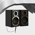 SVSON Black Speakers with Gold Ring Design for High Quality Audio Performance 3d model