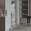 Modern Traditional Study Room With Bookshelves Desk And Cat