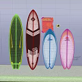 Colorful Surfboard Play Equipment With Various Designs And Wave Master Box For Kids Fun
