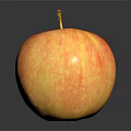 Fresh Red and Yellow Apple With Shiny Surface On Black Background 3d model