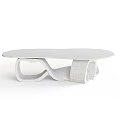 Modern Glass Top Coffee Table With Golden Intertwined Dark Wooden Loop Base