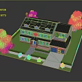 Two Story House with Black Roof Beige Exterior Green Lawn Trees Driveway and Garage