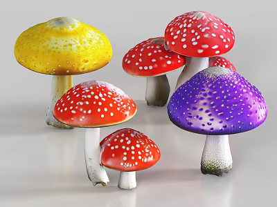 Mushroom poisonous mushroom poisonous fly Boletus umbricotus 3d model