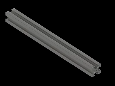 Gray Industrial Metal Profile With Slotted Design For Structural Framing 3d model