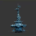 Blue Industrial Equipment Featuring Multiple Valves Pipes And Stable Base Structure