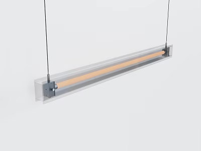 Modern Long Pendant Light With Transparent Casing And Warm Light Tube 3d model
