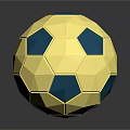 Geometric Yellow And Blue Soccer Ball As Sports Equipment For Training And Games