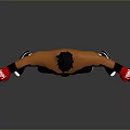 Shirtless Man In Black Shorts With Red Boxing Gloves In Boxing Stance On Gray Background