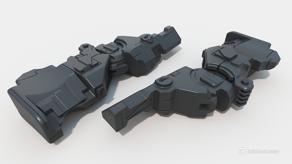 Industrial Equipment Black Mechanical Components With Complex Structural Design And Functional Parts 3d model 