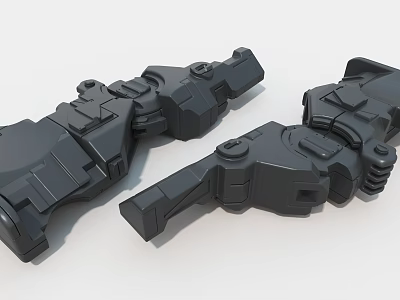 Industrial Equipment Black Mechanical Components With Complex Structural Design And Functional Parts 3d model