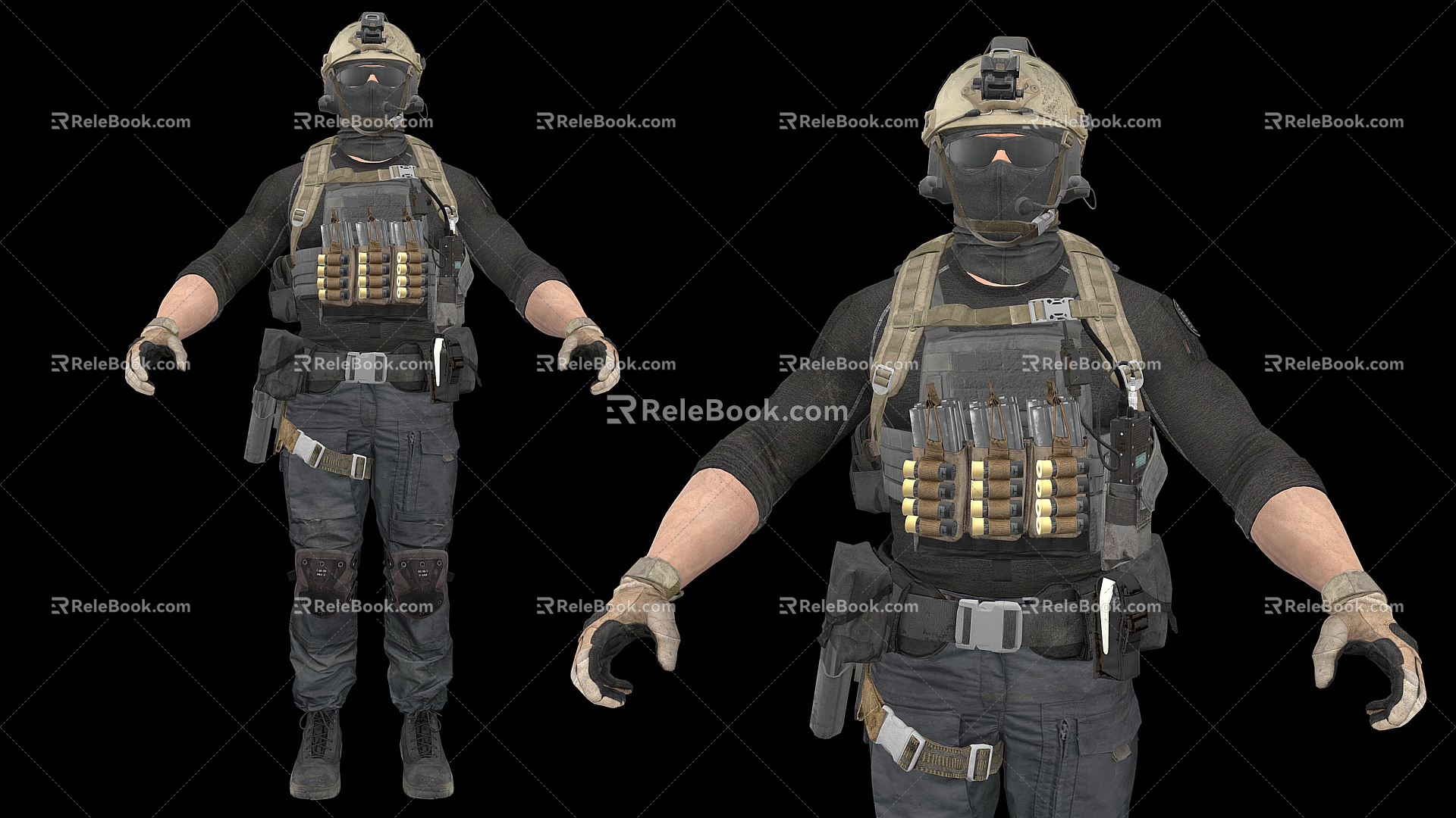 Soldier Field Force Cartoon Soldier Game Character Game Cartoon Man Soldier 3d model