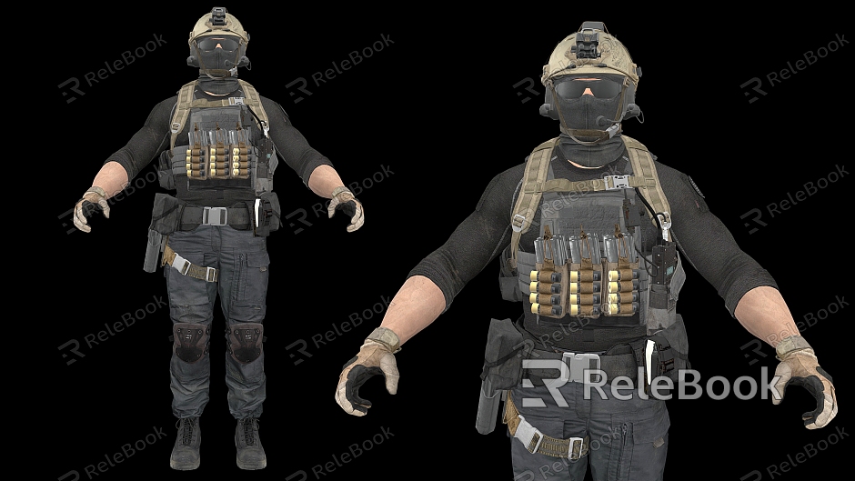 Soldier Field Force Cartoon Soldier Game Character Game Cartoon Man Soldier model