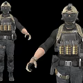 Soldier Field Force Cartoon Soldier Game Character Game Cartoon Man Soldier 3d model