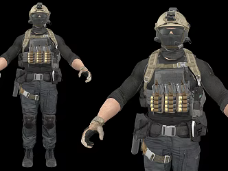 Soldier Field Force Cartoon Soldier Game Character Game Cartoon Man Soldier 3d model