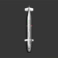 Gray Military Submarine With Red Bottom Hull As Underwater Combat Weapon System