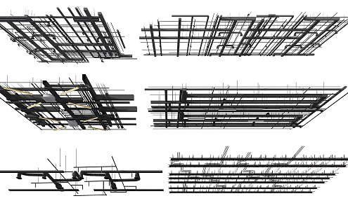 Industrial LOFT Piping Pipe Ceiling 3d model