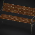 Vintage Wooden Outdoor Bench With Ornate Metal Frame And Classic Design