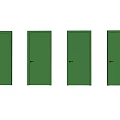 Green Swing Doors With Various Panel Patterns For Home Interior Decoration