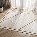 Modern Square Carpet Square Geometric Carpet 3d model