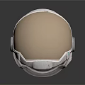 Futuristic Astronaut Helmet With Silver Metallic Texture Transparent Visor And Reflective Surface