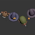 Colorful Cartoon Game Movie Characters Wearing Star Hat Green Hood Holding Axe And Staff