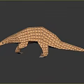 Handcrafted Brown Pangolin Model With Scaled Texture And Shiny Surface 3d model