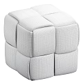 Gray Cushion With Modular Cube Design Soft Fabric Texture For Modern Home Decor 3d model