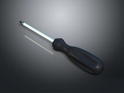 High Quality Screwdriver Tool With Black Ergonomic Handle And Metal Shaft 3d model