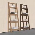 Log Middle-Ancient Towel Rack Storage Rack 3d model