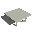Modern White Square Dining Table With Crossed Metal Legs Design