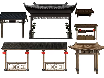 Chinese Style Door Head Chinese Eaves Door Head Chinese Style Archway 3d model