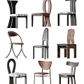 Modern Middle Style Dining Chair 3d model