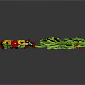 Decorative Flower Wreaths With Green Leaves And Red Yellow Blue Flowers