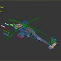 Camouflage Military Helicopter Model with Detachable Weapons and Detailed Parts