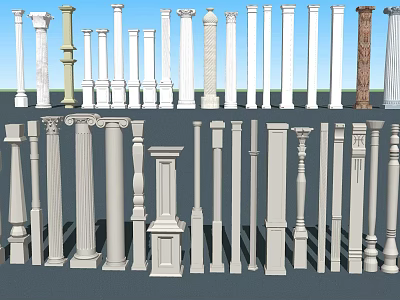 Variety Of Roman Columns Designs And Styles 3d model