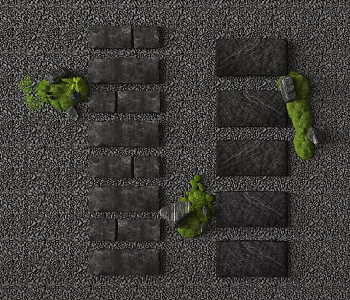 Modern Landscape Tingbu Garden Paving Bluestone Gravel Trail Stone Steps 3d model