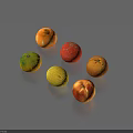 Vibrant Fresh Fruits Display on Blue Background with Lemon Lime Orange Apple Pear Peach