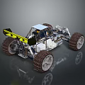 Rough Terrain Off Road Vehicle With Large Tires And Yellow Frame Design 3d model