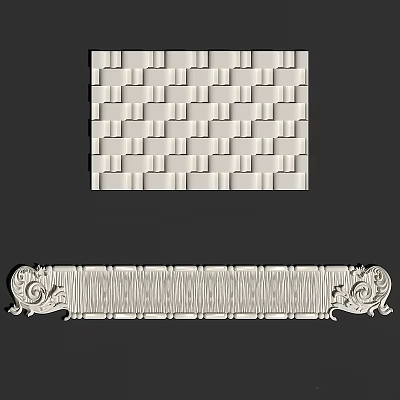 Decorative Wall Design With Intricate Weave Pattern And Ornate Relief Details 3d model