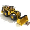 Yellow Heavy Duty Functional Vehicle with Large Bucket and Big Wheels for Construction Work