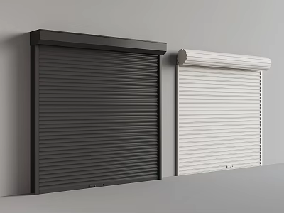 Black and White Roller Shutters Wall Mounted Design for Home or Commercial Use 3d model