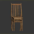 Classic Wooden Dining Chair With Vertical Slat Backrest And Solid Wood Seat Design