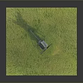 Wooden Windmill With Spinning Blades On Square Green Grass Lawn