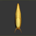 Bright Yellow Slug With Orange Antennae And Sleek Body On Dark Reflective Surface