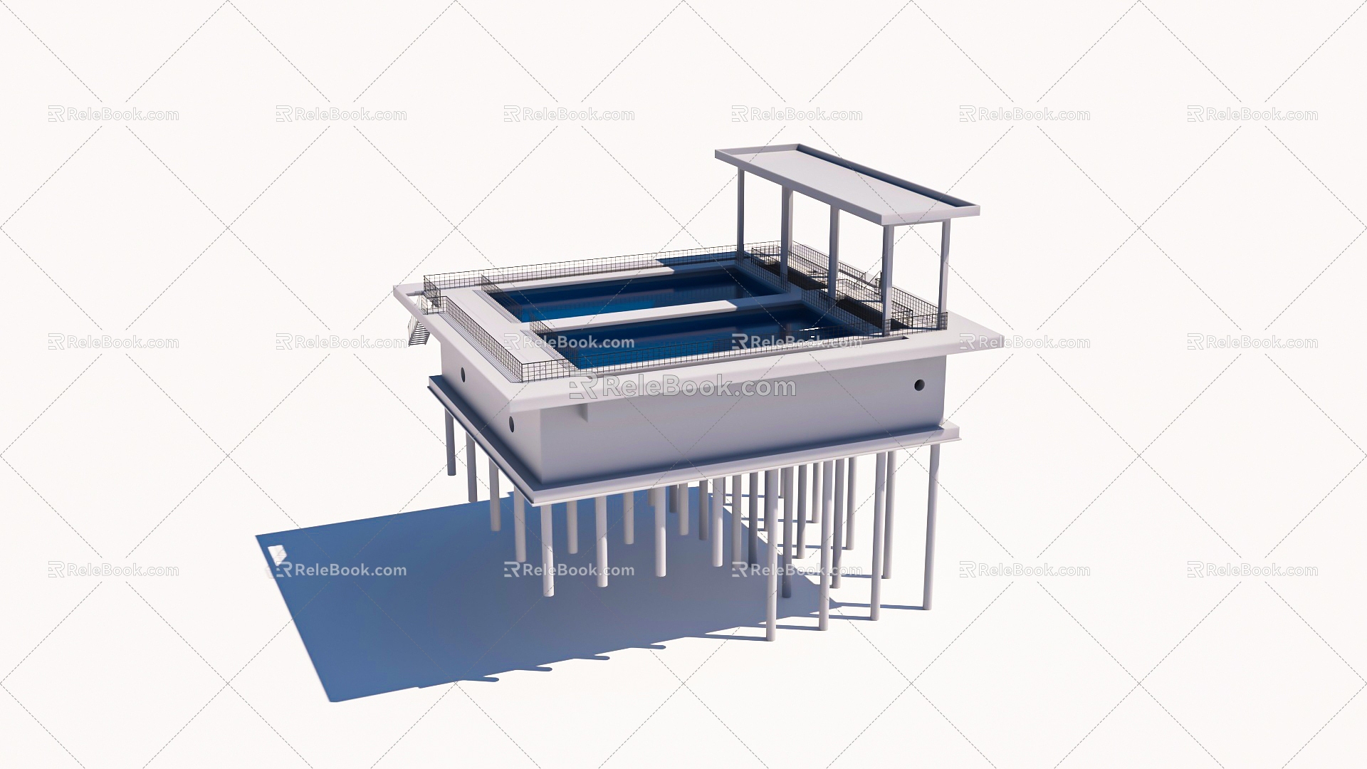 Model of backwater tank in water treatment plant 3d model